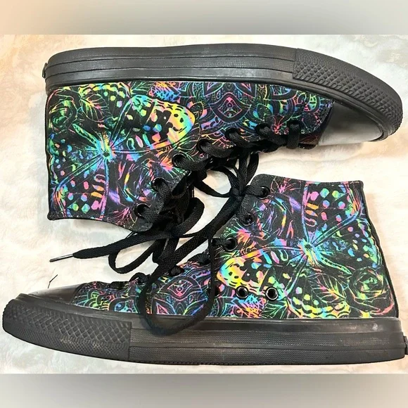 RAAD Black Multicolor Lace up High Top Sneakers Women’s size 7.5W Men’s size 6M - Picture 7 of 13